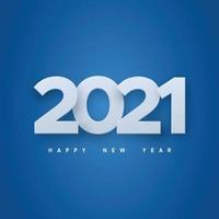 2021 con deseo de año nuevo sobre fondo azul. vector