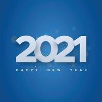 2021 con deseo de año nuevo sobre fondo azul. vector