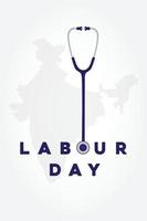 happy labour day with stethoscope vector