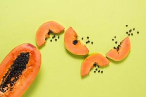 top view delicious papaya table. High quality and resolution beautiful photo concept