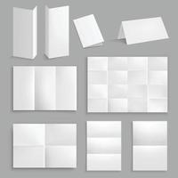 Realistic Folding Paper Collection Vector Illustration