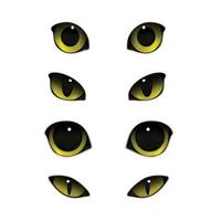 Cats Eyes Realistic Set Vector Illustration