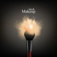 Makeup Brush Powder Background Vector Illustration