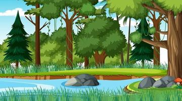 Forest at daytime landscape scene vector