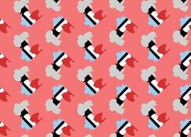 Vector texture background, seamless pattern. Hand drawn, red, blue, grey, black, white colors.