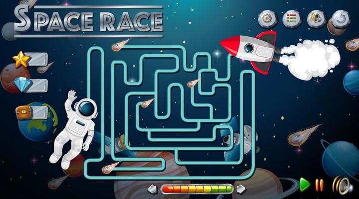 Maze game with space theme template