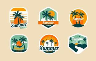 summer badge set collection vector