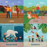 Zoo Visitors Concept Vector Illustration