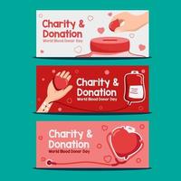 World Blood Day Banner Collection vector