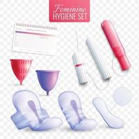 Feminine Hygiene  Transparent Set Vector Illustration