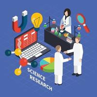 Science Isometric Concept Vector Illustration