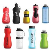 Fitness Drink Bottles Realistic Set Vector Illustration