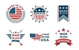 Made In Usa Logo Set Concept vector