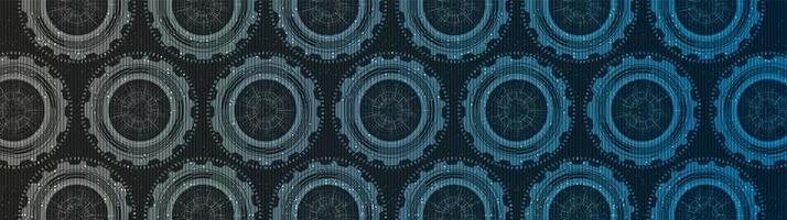 Digital Gears wheel and Cock on Technology Background vector