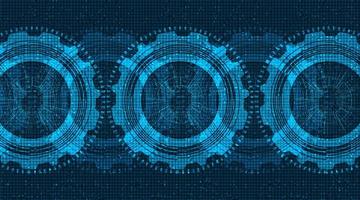 Digital Speed Gears wheel and Cock on Technology Background vector