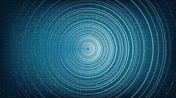 Abstract Circle Blue Digital Sound Wave technology and earthquake wave concept design vector