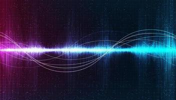 Fondo de onda de sonido digital azul y violeta vector