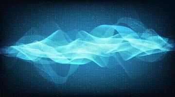 Light Digital Sound wave on technology background vector