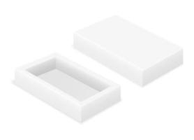 Plantilla en blanco de embalaje de caja de cartón vacía para ilustración de vector de stock de diseño