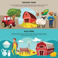 Farm Cartoon Composition Set Vector Illustration