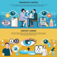 Oculist Eye Care Banners Vector Illustration