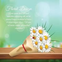 Daisy Realistic Gentle Composition Vector Illustration