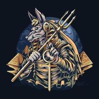 anubis el dios egipcio de las momias vector