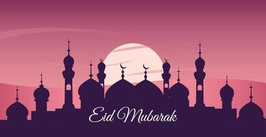 Eid mubarak background with decorative vector