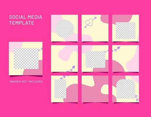 social media templates, banners, blogs, fashion sales pitches. Fully editable square post frame puzzle sales posters. Vector backgrounds of beautiful abstract shapes