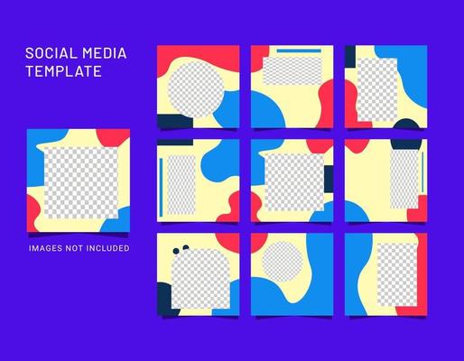 social media templates, banners, blogs, fashion sales pitches. Fully editable square post frame puzzle sales posters. Vector backgrounds of beautiful abstract shapes