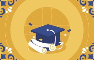 Graduation Background With Graduation Hat And Paper vector