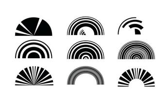 Abstract retro technology circles vector design element.