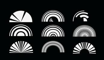 Abstract retro technology circles vector design element.