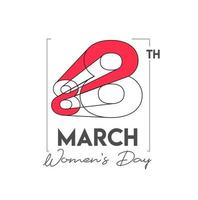 8 march Happy Women's Day Typography Text. Vector Illustration