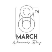 8 march Happy Women's Day Typography Text. Vector Illustration