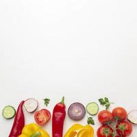 Vegetables with copy space top view photo