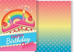 colourful birthday background illustration design for card vector