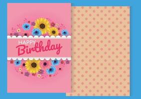 colourful birthday background illustration design for card vector