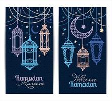 Ramadan Kareem. Islamic background. lamps for Ramadan. Banners set. vector