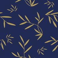 twigs with leaves seamless pattern in flat style vector