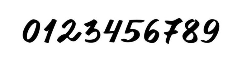 numbers from 0 to 9 black on a white background vector