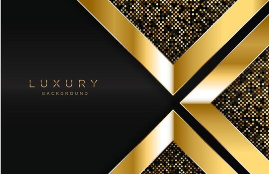 Abstract geometric 3d background with realistic gold effect Vector geometric illustration of golden shape with golden halftone dots