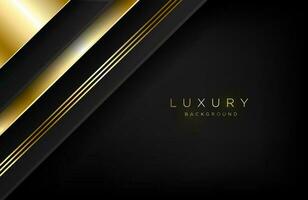 Abstract layered background in gold and luxury style Minimalist black and gold design vector