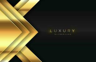 Geometric 3d background with glossy gold element vector