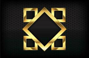 Abstract geometric 3d background with realistic gold effect vector