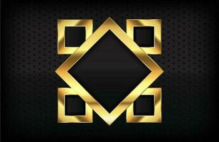 Abstract geometric 3d background with realistic gold effect vector