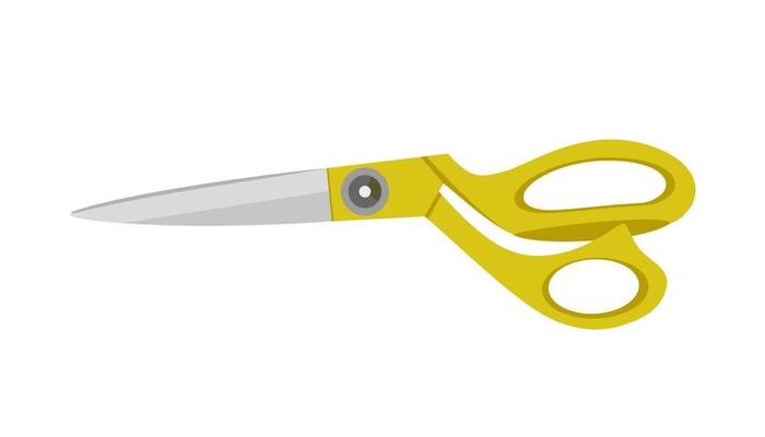 Yellow Scissors Clip Art - Yellow Scissors Vector Image