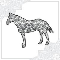 Horse Mandala. Vintage decorative elements. Oriental pattern, vector illustration.