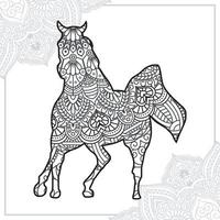 Horse Mandala. Vintage decorative elements. Oriental pattern, vector illustration.