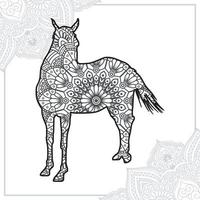 Horse Mandala. Vintage decorative elements. Oriental pattern, vector illustration.